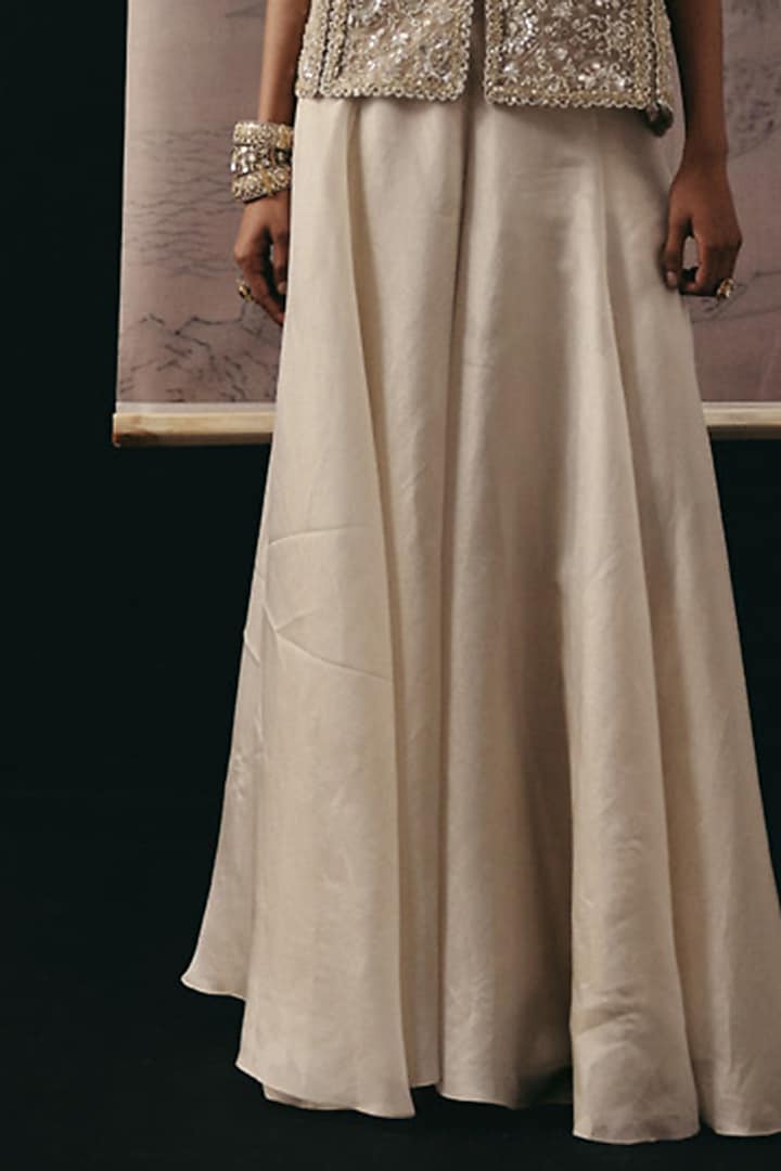 Silver Tissue Flared Pants by Twenty Nine at Pernia's Pop Up Shop