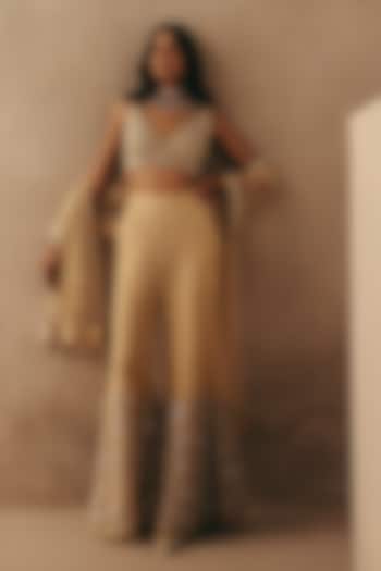 Golden Net Mirror & Beads Work Dupatta by Twenty Nine at Pernia's Pop Up Shop