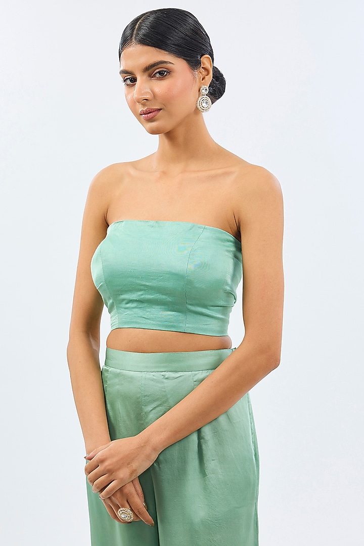 Green Modal Silk Bustier by Twenty Nine at Pernia's Pop Up Shop