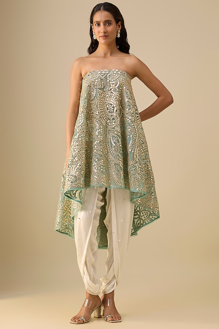 Sage Green Net Top by Twenty Nine at Pernia's Pop Up Shop