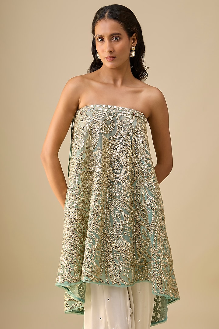 Sage Green Net Top by Twenty Nine at Pernia's Pop Up Shop