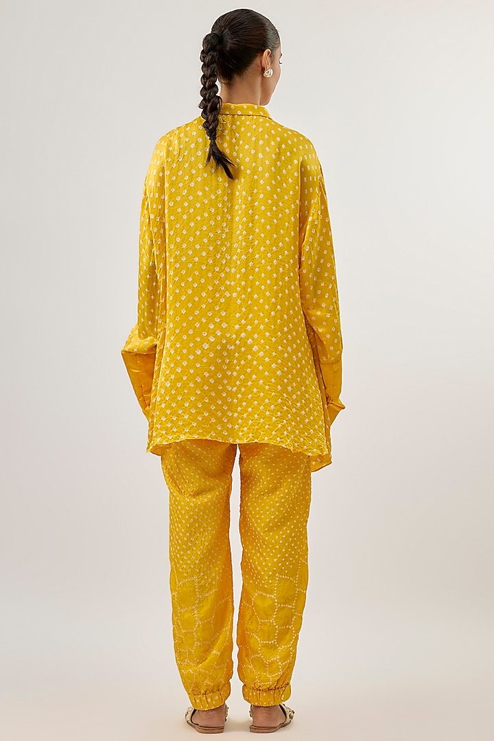 Yellow Silk Bow-Tie Collar Top by Twenty Nine at Pernia's Pop Up Shop