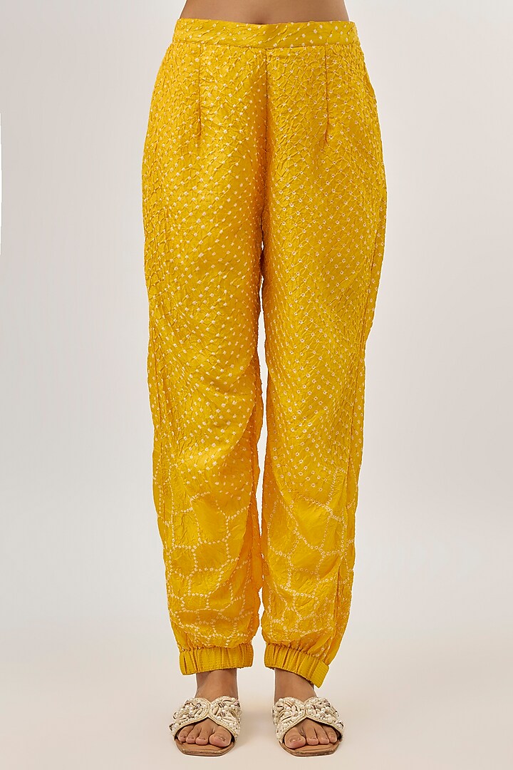 Yellow Silk Bow-Tie Collar Top by Twenty Nine at Pernia's Pop Up Shop
