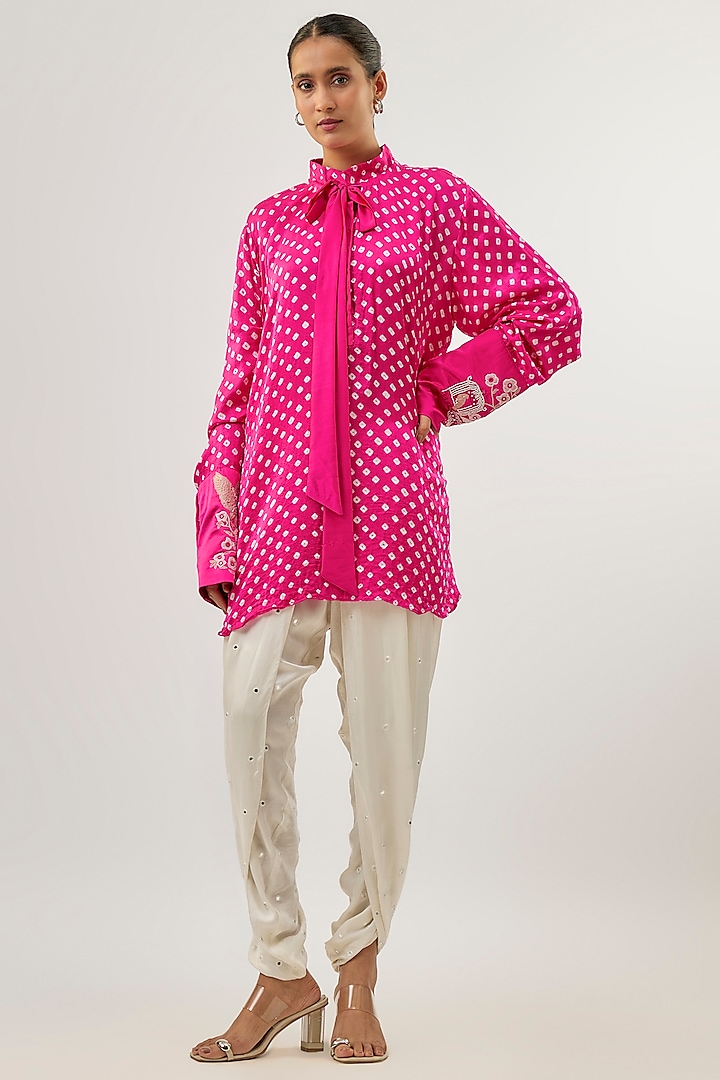 White Modal Satin Dhoti Pants by Twenty Nine at Pernia's Pop Up Shop