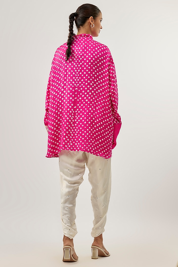 White Modal Satin Dhoti Pants by Twenty Nine at Pernia's Pop Up Shop