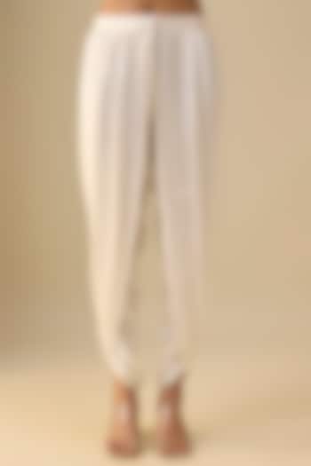 Off-White Modal Satin Dhoti by Twenty Nine at Pernia's Pop Up Shop