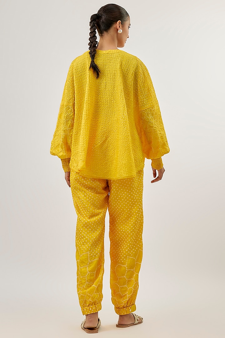 Yellow Silk Cape Top by Twenty Nine at Pernia's Pop Up Shop