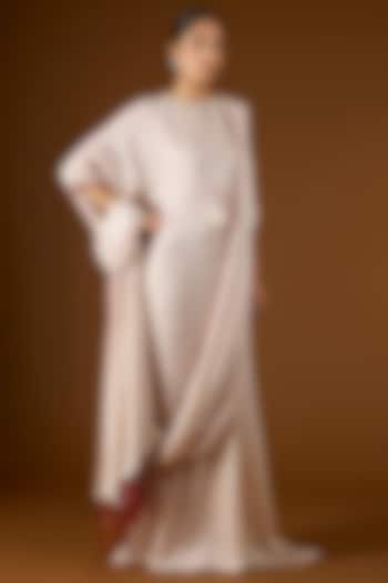 Off-White Silk Draped Kaftan by Twenty Nine at Pernia's Pop Up Shop