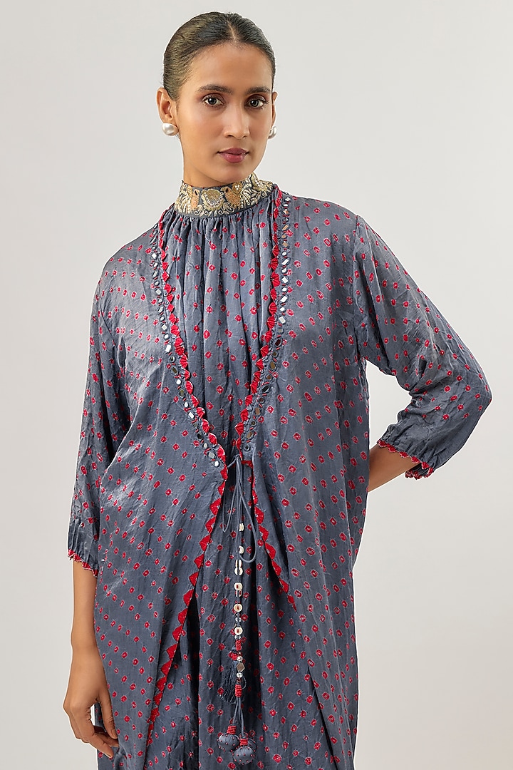 Grey Gaji Silk Dhoti Pant Party Wear Saree by Twenty Nine at Pernia's Pop Up Shop