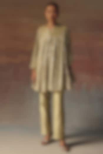 Sage Green Dupion Pants by Twenty Nine at Pernia's Pop Up Shop