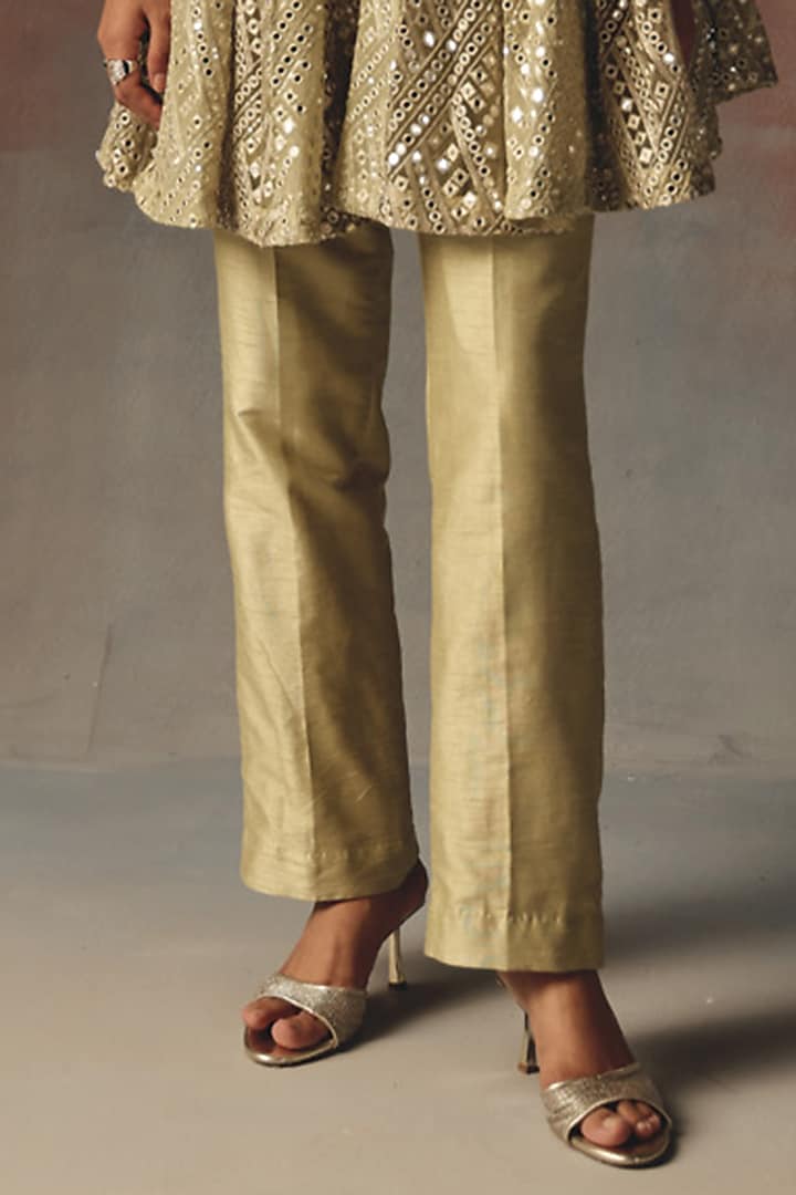 Sage Green Dupion Pants by Twenty Nine at Pernia's Pop Up Shop