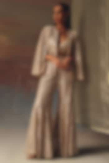 Gold Soft Net Mirror Work Jacket by Twenty Nine at Pernia's Pop Up Shop