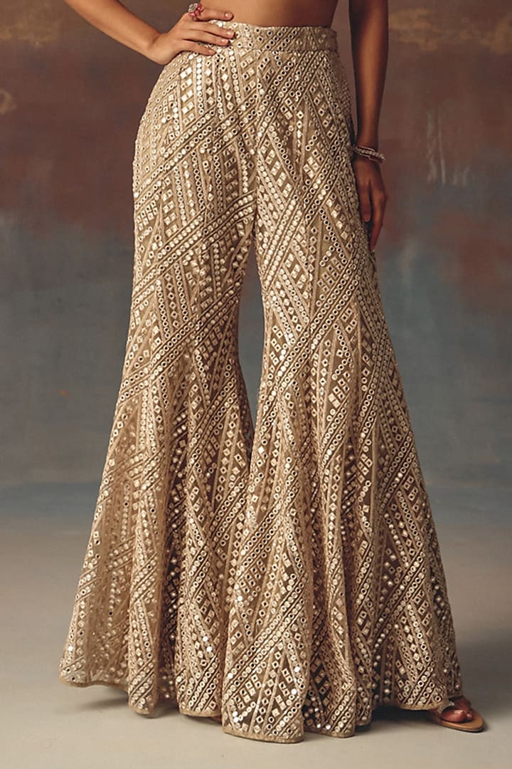 Gold Soft Net Mirror Work Jacket by Twenty Nine at Pernia's Pop Up Shop