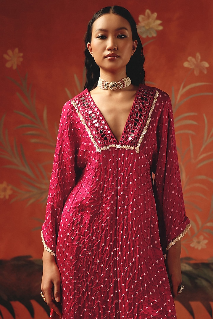 Wild Berry Organic Chanderi Palazzo Pants by Twenty Nine at Pernia's Pop Up Shop