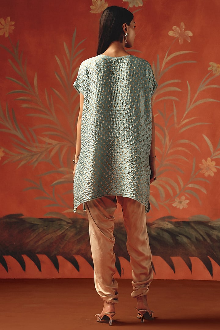 Taupe Satin Mirror Work Dhoti by Twenty Nine at Pernia's Pop Up Shop