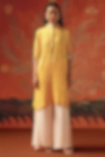 Ivory Linen Satin Pants by Twenty Nine at Pernia's Pop Up Shop