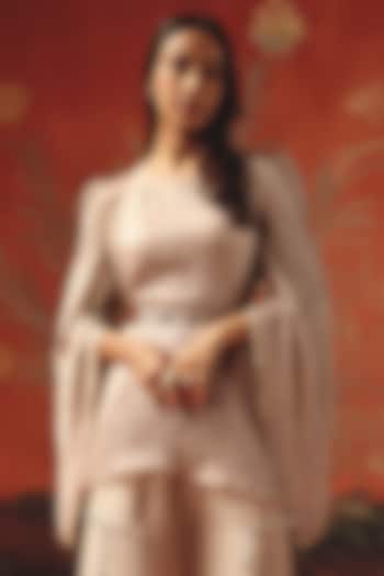 Moon Dust Gajji Silk Bandhani Peplum Flared Top by Twenty Nine at Pernia's Pop Up Shop