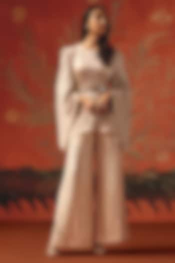 Moon Dust Chanderi Silk Mirrorwork Palazzo by Twenty Nine at Pernia's Pop Up Shop