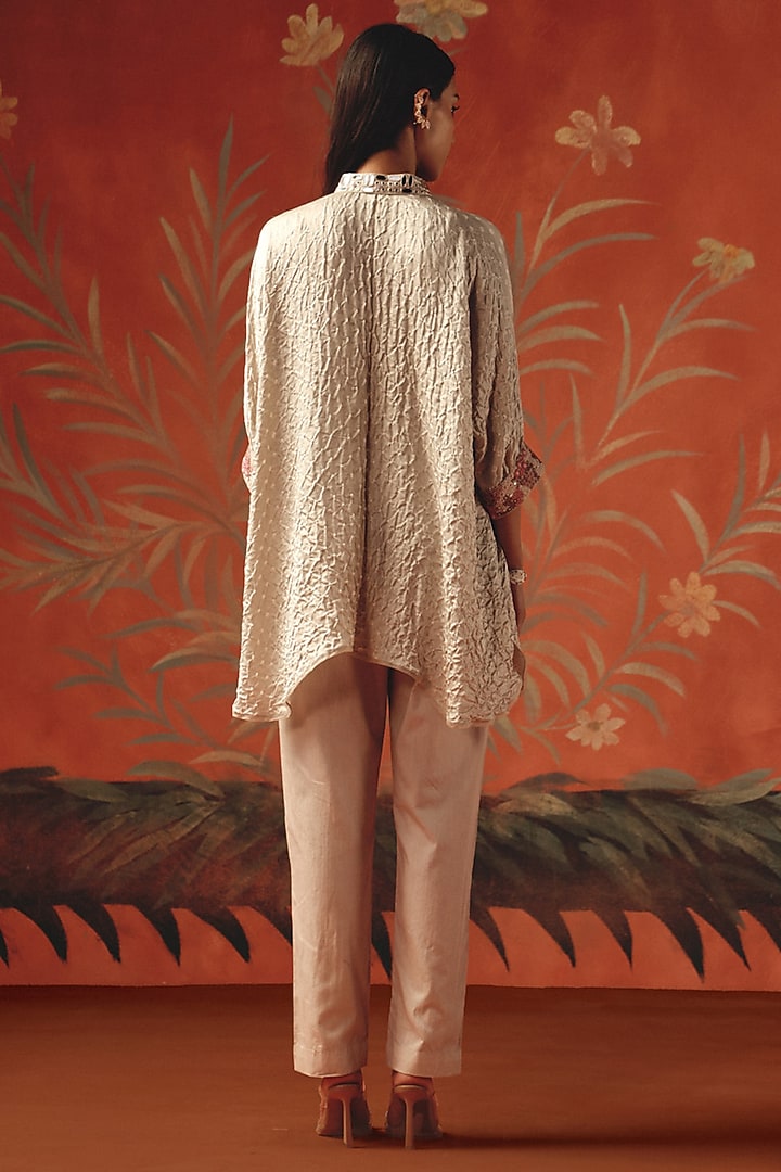 Moon Dust Chanderi Silk Cigarette Pants by Twenty Nine at Pernia's Pop Up Shop