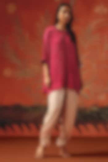 Wild Berry Satin Tulip Dhoti by Twenty Nine at Pernia's Pop Up Shop