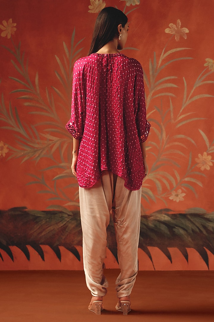Wild Berry Satin Tulip Dhoti by Twenty Nine at Pernia's Pop Up Shop