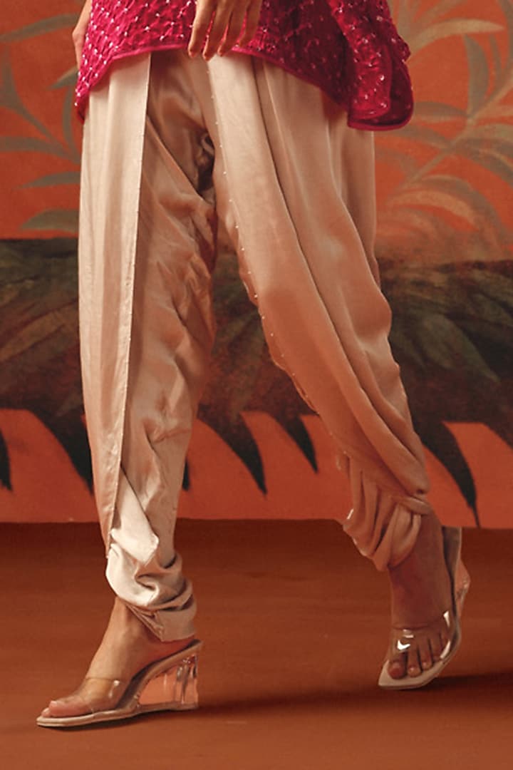 Wild Berry Satin Tulip Dhoti by Twenty Nine at Pernia's Pop Up Shop