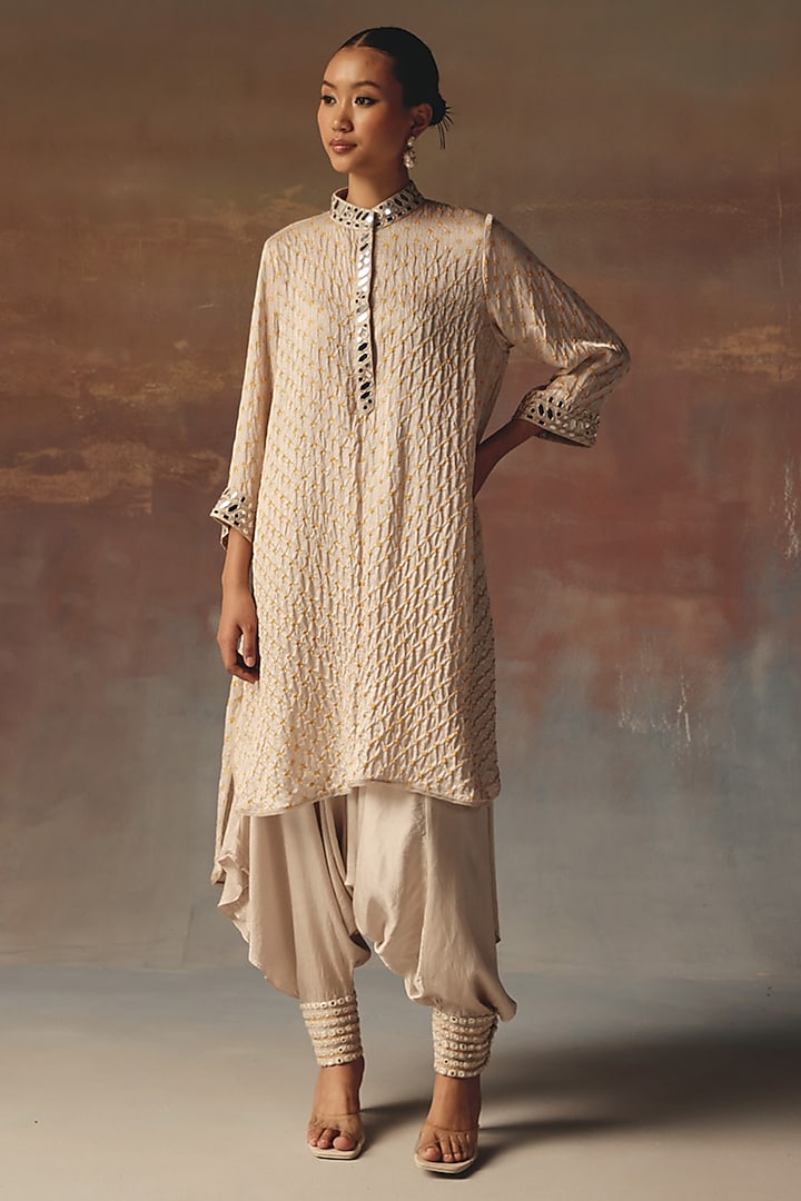 Moon Dust Satin Mirror Work Dhoti by Twenty Nine at Pernia's Pop Up Shop