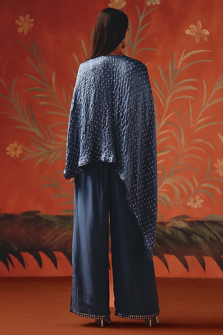 Twilight Tulle Satin Mirror Work Slit Pants by Twenty Nine at Pernia's Pop Up Shop