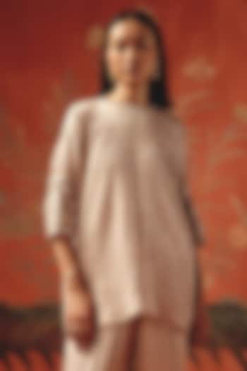 Moon Dust Gajji Silk Bandhani Mirror Work Tunic Top by Twenty Nine at Pernia's Pop Up Shop