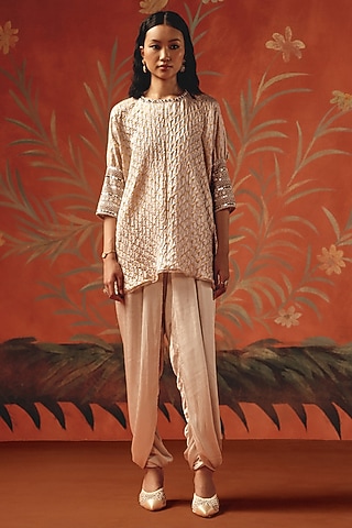 Moon Dust Satin Bead Work Tulip Dhoti by Twenty Nine