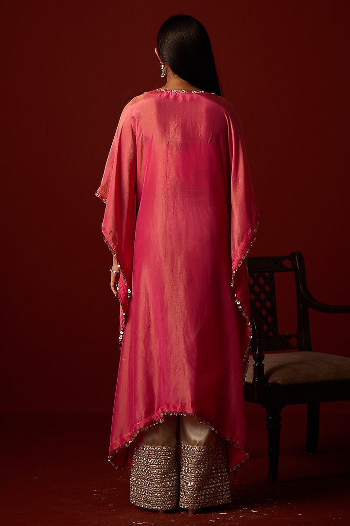 Golden Yellow Tissue Zari Embellished Kaftan by Twenty Nine at Pernia's Pop Up Shop