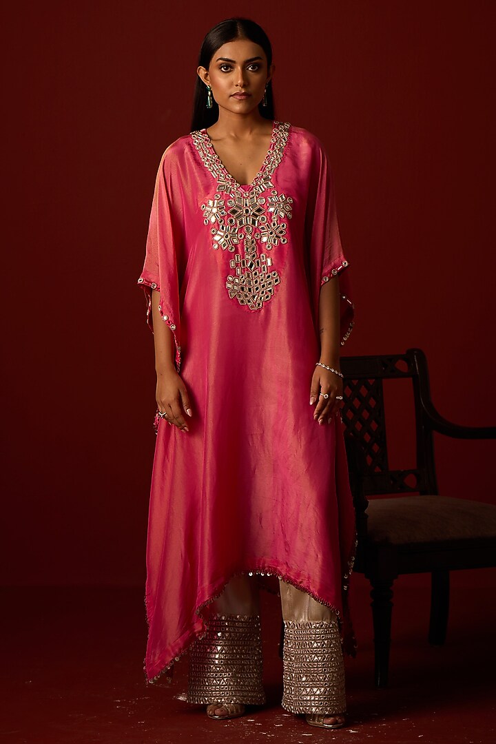 Silver Brocade Zari Mirror Work Palazzo by Twenty Nine at Pernia's Pop Up Shop