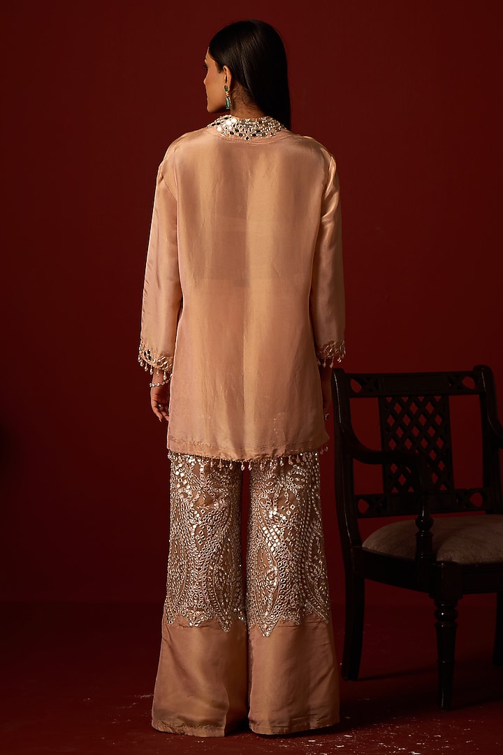 Blush Tissue Hand Embellished Tunic by Twenty Nine at Pernia's Pop Up Shop