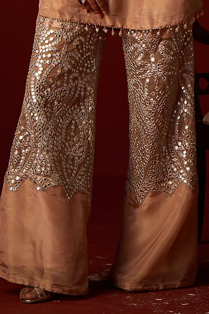 Blush Tissue Zari Mirror Work Palazzo by Twenty Nine at Pernia's Pop Up Shop