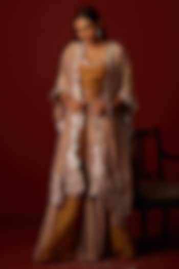 Antique Silver Tissue Mirror Work Cape by Twenty Nine at Pernia's Pop Up Shop