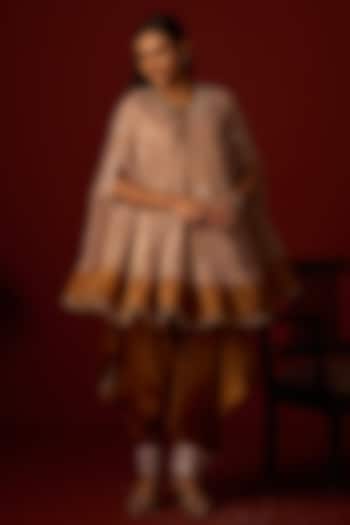 Antique Silver Tissue Zari Hand Embroidered Round Cape by Twenty Nine at Pernia's Pop Up Shop