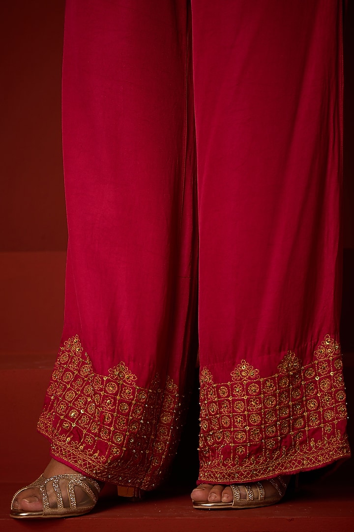 Rani Pink Patola Marodi Embellished A-Line Tunic Set by Twenty Nine at Pernia's Pop Up Shop