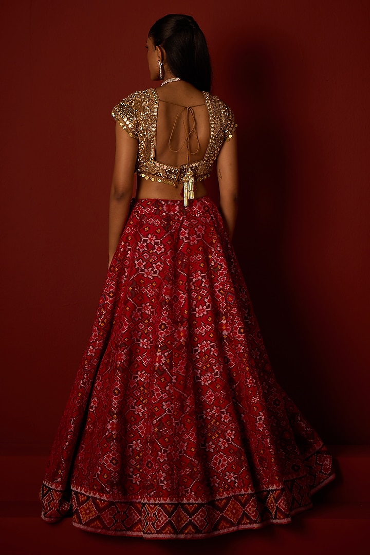 Ruby Red Patola Zari Embellished Bridal Lehenga Set by Twenty Nine at Pernia's Pop Up Shop