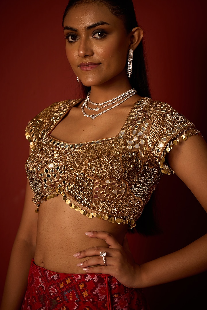 Ruby Red Patola Zari Embellished Bridal Lehenga Set by Twenty Nine at Pernia's Pop Up Shop