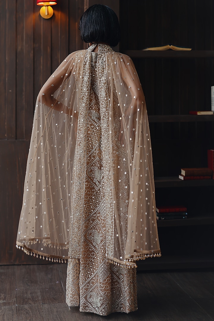 Light Gold Net Mirror & Beads Work Jacket by Twenty Nine at Pernia's Pop Up Shop