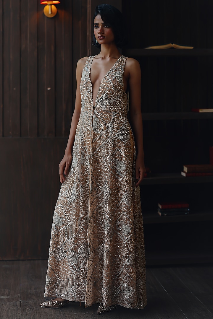 Light Gold Net Shoulder Cape by Twenty Nine at Pernia's Pop Up Shop
