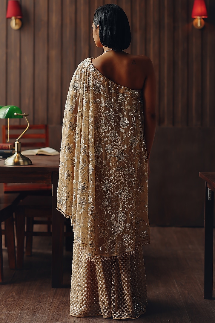 Caramel Net Mirror work Bootcut Pants by Twenty Nine at Pernia's Pop Up Shop