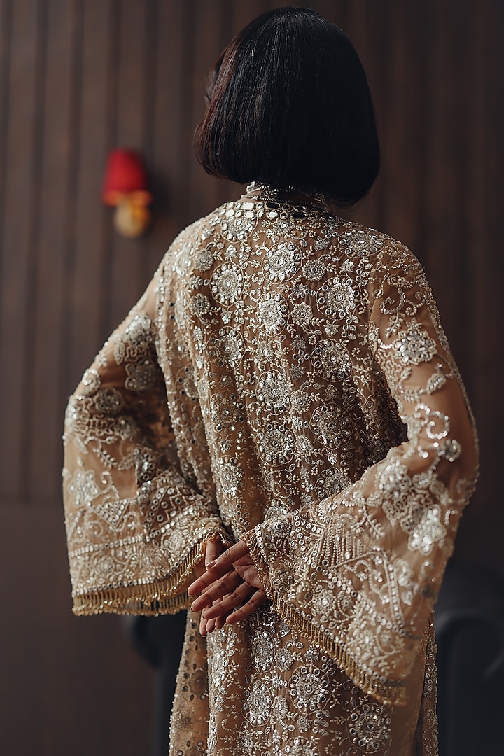 Haze Golden Net Mirror work Kaftan by Twenty Nine at Pernia's Pop Up Shop