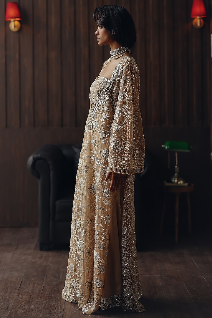 Haze Golden Shimmer Lycra Palazzo by Twenty Nine at Pernia's Pop Up Shop