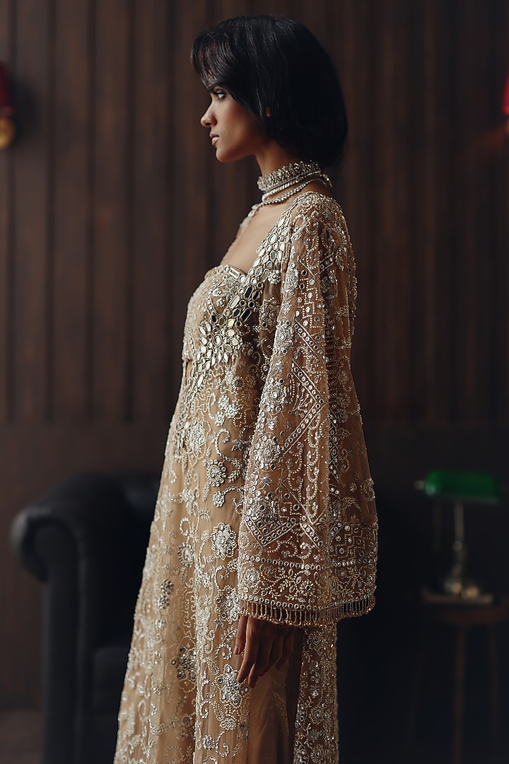 Haze Golden Shimmer Lycra Palazzo by Twenty Nine at Pernia's Pop Up Shop