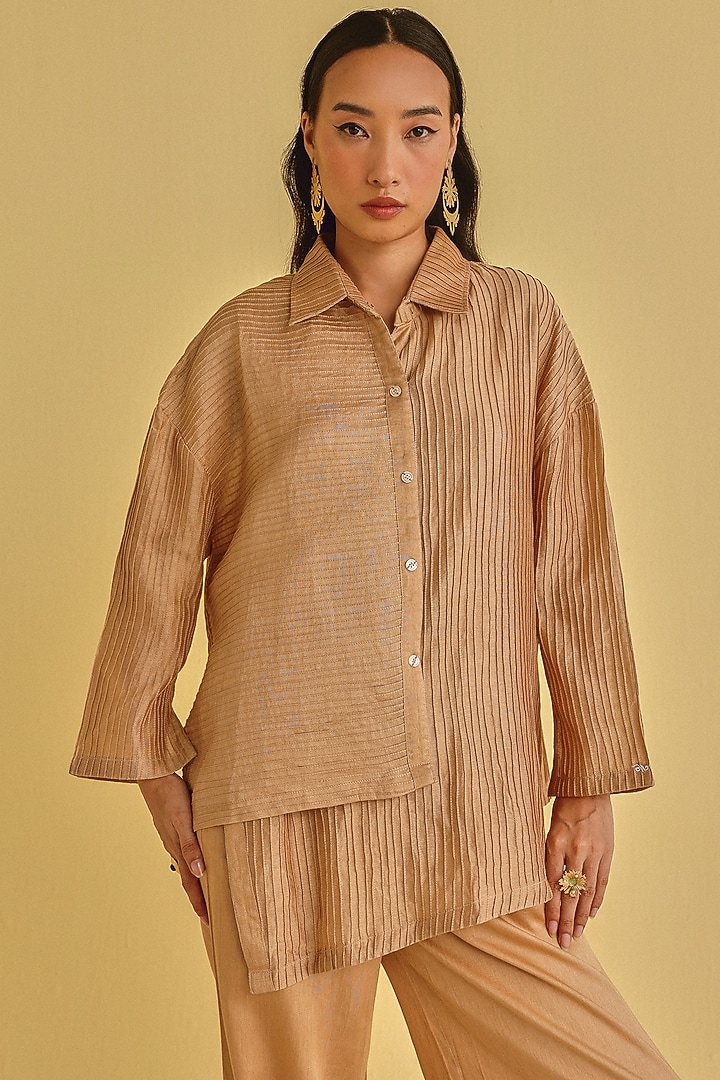 Honey Gold Organic Cotton Embellished Co-Ord Set by Twenty Nine at Pernia's Pop Up Shop