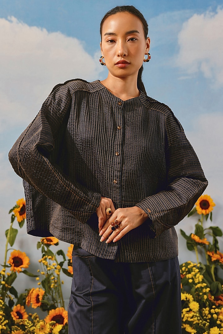 Indigo Organic Cotton Embellished Co-Ord Set by Twenty Nine at Pernia's Pop Up Shop