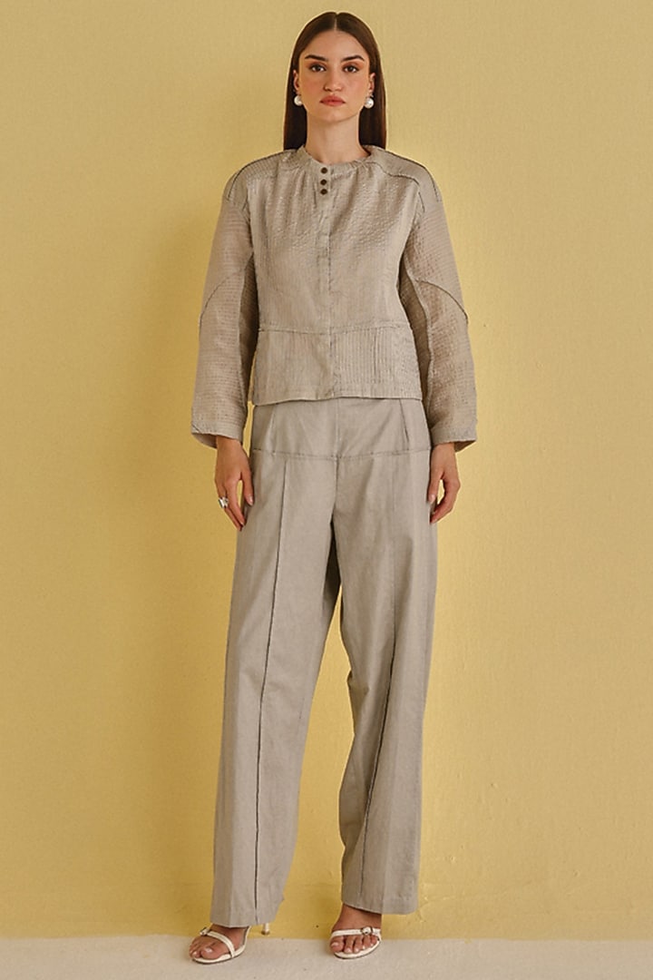 Frosted Chrome Organic Cotton Embellished Co-Ord Set by Twenty Nine at Pernia's Pop Up Shop