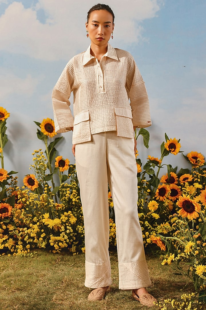 Ivory Organic Cotton Embellished Co-Ord Set by Twenty Nine at Pernia's Pop Up Shop