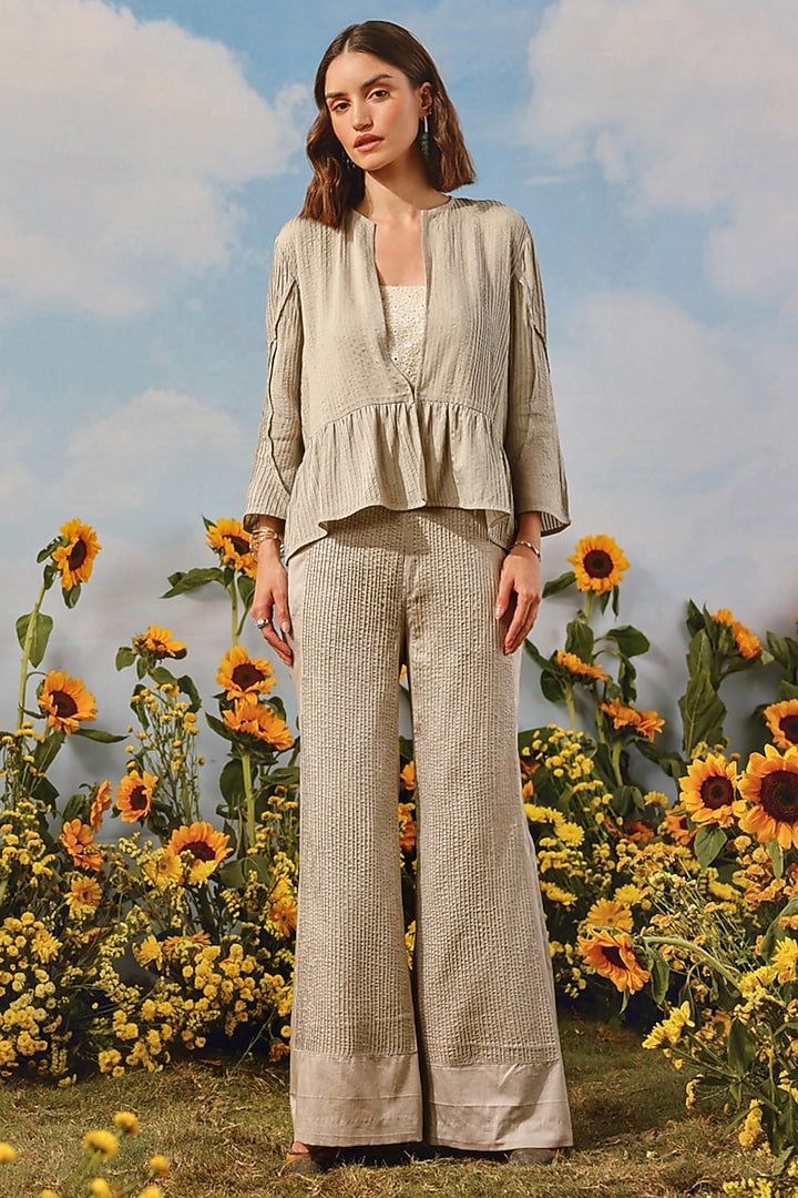 Frosted Chrome Organic Cotton Embellished Co-Ord Set by Twenty Nine at Pernia's Pop Up Shop